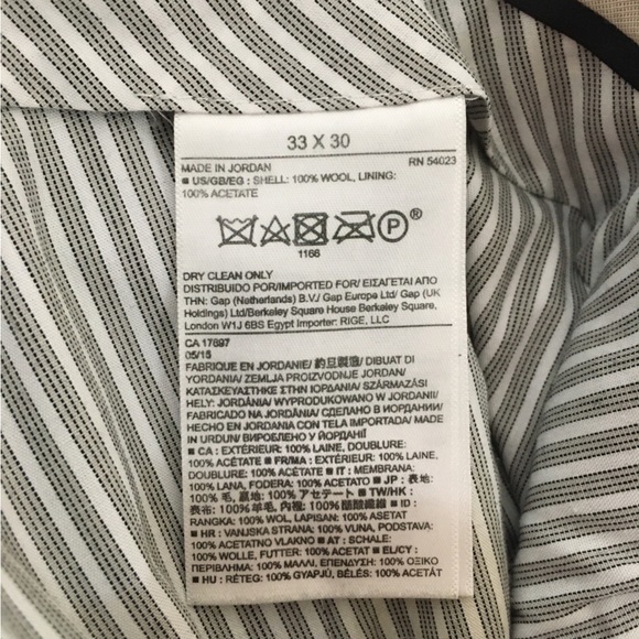 Banana Republic Modern Slim Fit Dress Pants Slacks 33W X 30L Blue 100% Wool - Picture 6 of 8